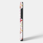 フラワーウォーターカラーパターン iPhoneケース (左側面)