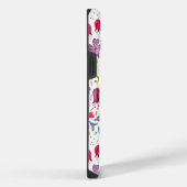 フラワーウォーターカラーパターン iPhoneケース (右側面)