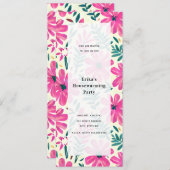 フラワーウォーターカラーパーティー 招待状 (正面/裏面)