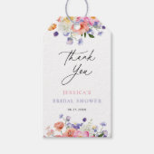 フラワーウォーターカラーブライダルシャワー感謝祭 ギフトタグ (正面)