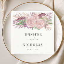 フラワーウォーターカラーブラッシュピンクのウェディング