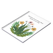 フラワーウォーターカラーブーケフローラパーソナライズ ノートブック (左側)