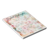 フラワーウォーターカラーモノグラム ピンクの桜 ノートパッド (アングル)