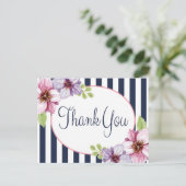 フラワーウォーターカラー感謝パープルブルーム ポストカード (スタンド正面)