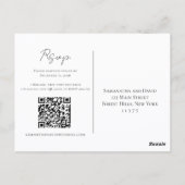 フラワーウォーターカラー ウェディング RSVP ポストカード (裏面)