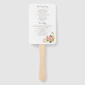 フラワーウォーターカラー ホワイト ウェディングプログラム ハンドファン (裏面)