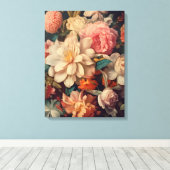 フラワーウォールアート キャンバスプリント (インサイチュ (ウッドフロア))