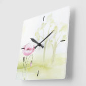 フラワーウォールクロック スクエア壁時計 (傾斜)