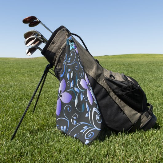 フラワーウォール紙6 ゴルフタオル (グリーン)