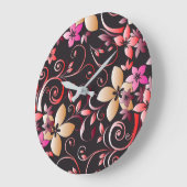 フラワーウォール紙7 ラージ壁時計 (傾斜)