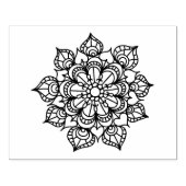 フラワーウッドハンドル、ラインアート、4" x 5"ゴムスタンプ ラバースタンプ (インプリント)