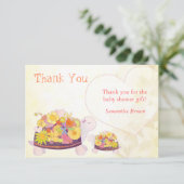 フラワーウミガメ赤ちゃんシャワーありがとう サンキューカード (スタンド正面)