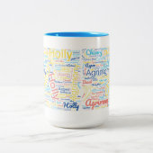 フラワーエッセンスの恋人の完璧な贈り物 ツートーンマグカップ (中央)