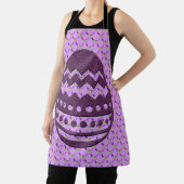 フラワーエプロンにキラキラ色の紫色のイースター薄紫卵 エプロン (インサイチュ)