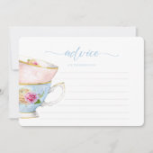 フラワーエレガントティーブライダルブランチアドバイスカード 招待状 (正面)
