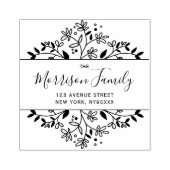 フラワーエレガントフレームのスクリプトアドレス ラバースタンプ (インプリント)