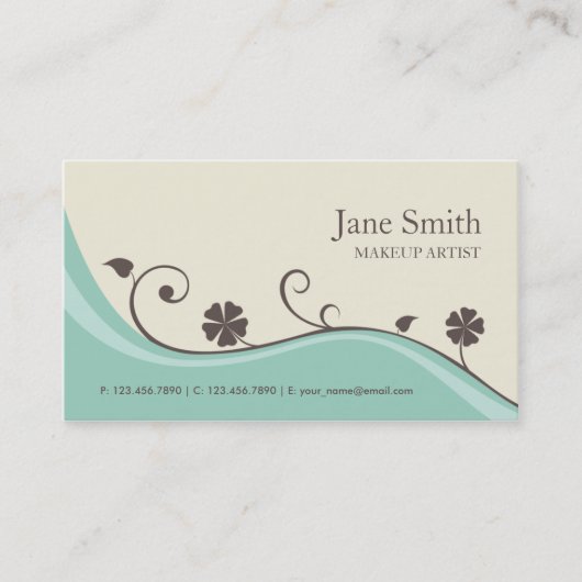 フラワーエレガントフローラレトロスタイリッシュクラシーグループン 名刺 (正面)