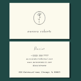 フラワーエレガントラインアートロゴモノグラム 名刺