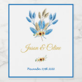 フラワーエレガントワイン&ワきらめくインラベル ワインラベル (シングルラベル)