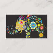 フラワーエレファントかわいいガーリーフローラファッション 名刺 (裏面)