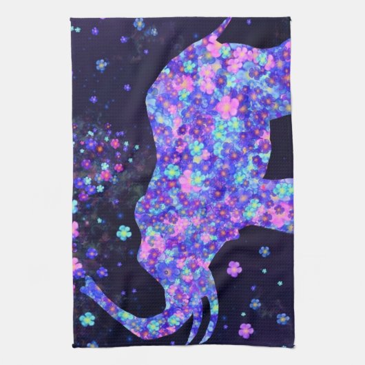 フラワーエレファントキッチンタオル キッチンタオル (縦)