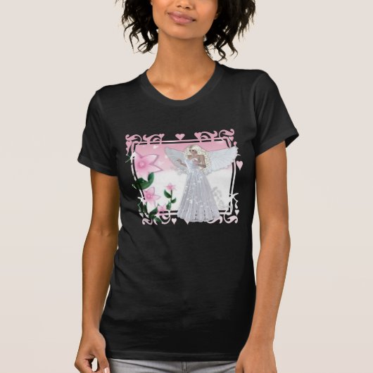 フラワーエンジェルデザイン Tシャツ (正面)
