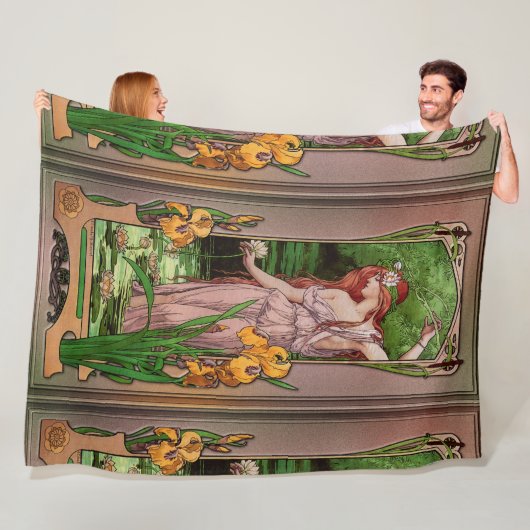 フラワーオブウォーターbyエリザベス・ソンスレル フリースブランケット (インサイチュ)