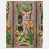 フラワーオブウォーターbyエリザベス・ソンスレル フリースブランケット (正面)