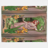 フラワーオブウォーターbyエリザベス・ソンスレル フリースブランケット (正面(横))