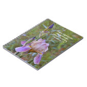 フラワーオブフェイスアイリス心地よい祈りの言葉手帳 ノートブック (左側)