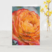 フラワーオブフェイスオレンジバラ誕生日カード カード (黄色い花)