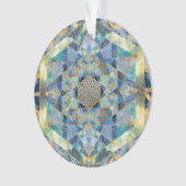 フラワーオブライフイン神聖なジオメトリ大理石オーナメント オーナメント (正面)