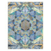 フラワーオブライフイン神聖なジオメトリ大理石オーナメント テーブルクロス (正面)