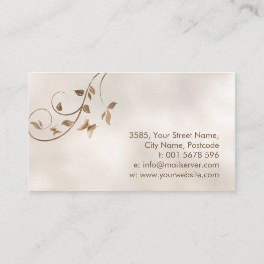 フラワーオブライフオーナメントパステル金ゴールド 名刺 (裏面)