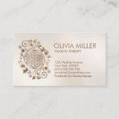 フラワーオブライフスワールパステル金ゴールドオンパール 名刺 (正面)