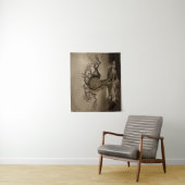 フラワーオブライフツリーゴールデンモーニング タペストリー (インサイチュ)