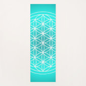 フラワーオブライフティール(緑がかった色)曼荼羅シンボル ヨガマット (正面)