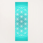 フラワーオブライフティール(緑がかった色)曼荼羅シンボル ヨガマット (裏面)