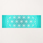 フラワーオブライフティール(緑がかった色)曼荼羅シンボル ヨガマット (正面(横))