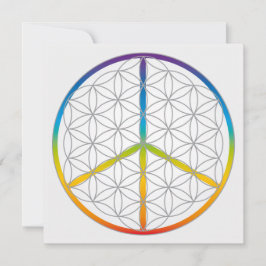 フラワーオブライフデザイン平和+ラブシンボル虹 シーズンカード