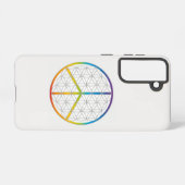 フラワーオブライフデザイン平和+ラブシンボル虹 SAMSUNG GALAXYケース (裏面横)