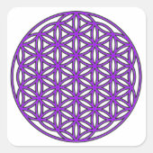 フラワーオブライフパープル スクエアシール (正面)