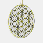 フラワーオブライフブルメデレベンスシルバー金ゴールド セラミックオーナメント (右)