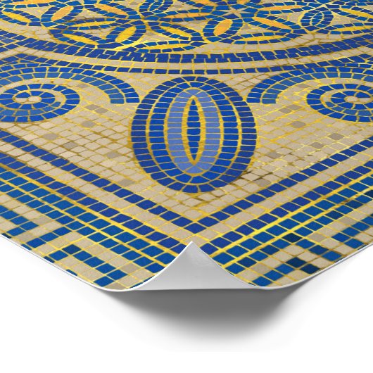 フラワーオブライフモザイクタイルオーナメントN1 ポスター (角)