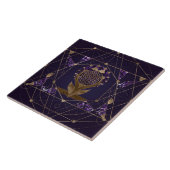 フラワーオブライフロータス – 聖幾何学オーナメント タイル (側面)