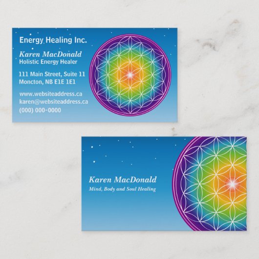 フラワーオブライフ星空 名刺 (正面/裏面)