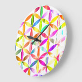 フラワーオブライフ聖幾何学デザイン壁時計 ラージ壁時計 (傾斜)