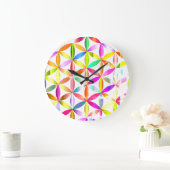 フラワーオブライフ聖幾何学デザイン壁時計 ラージ壁時計 (ホーム)