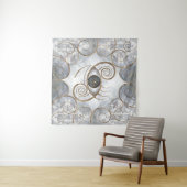 フラワーオブライフ-アイスワールオーナメントパール タペストリー (インサイチュ(横))