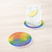 フラワーオブライフ – オーナメントレインボー金ゴールド コースター (側面)